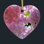 Adorno De Cerámica Hidrangeas rosas radiantes, flores rosadas<br><div class="desc">Romántico de hortensias rosadas de espalda - foto de H Cooper</div>