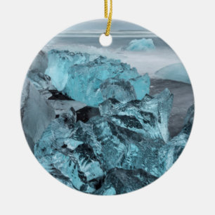 Adorno De Cerámica Hielo azul en el paisaje marino de la playa, Islan