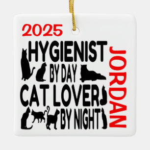 Adorno De Cerámica Higienista ama a los gatos PERSONALIZADO