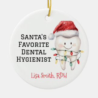 Adorno De Cerámica Higienista dental favorita de Santa Personalizada