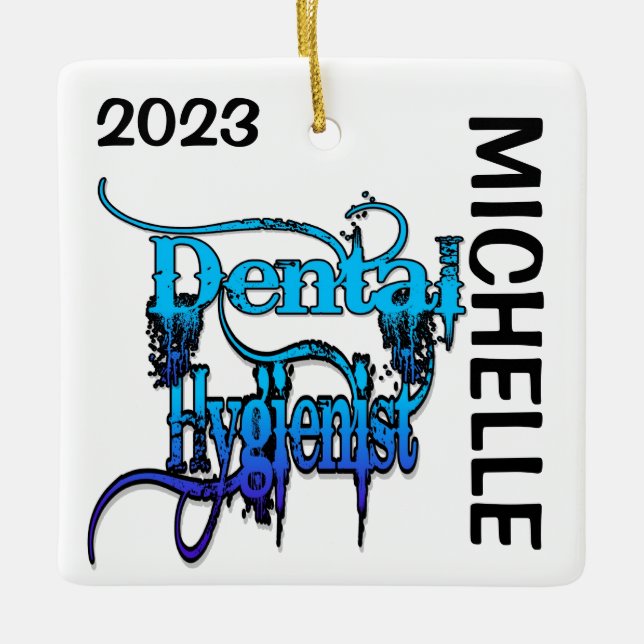 Adorno De Cerámica Higienista dental personalizado (Anverso)