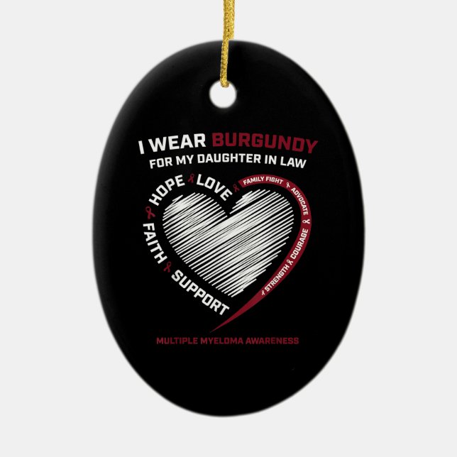 Adorno De Cerámica Hija Borgoña En La Ley Mieloma Múltiple (Frente)