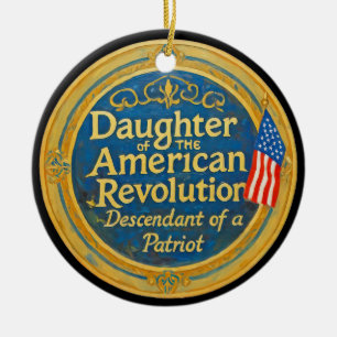 Adorno De Cerámica Hija de la Revolución Americana Descendiente Patri