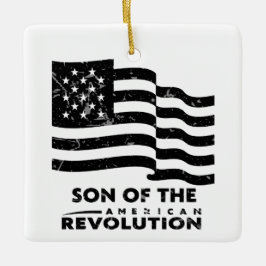 Adorno De Cerámica Hijo de la Revolución Americana SAR BANDERA de EE.