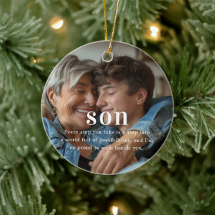 Adorno De Cerámica Hijo Navidades sensacionalistas de Photo Keepsak