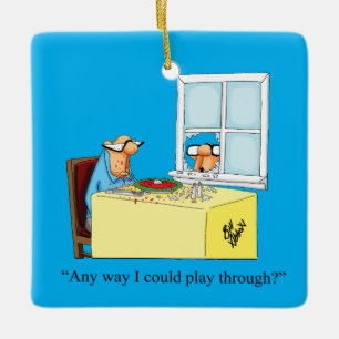 Adorno De Cerámica Hilarious Golf Humor Navidades