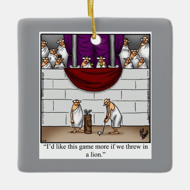 Adorno De Cerámica Hilarious Golf Humor Navidades (Anverso)