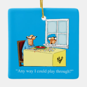 Adorno De Cerámica Hilarious Golf Humor Navidades