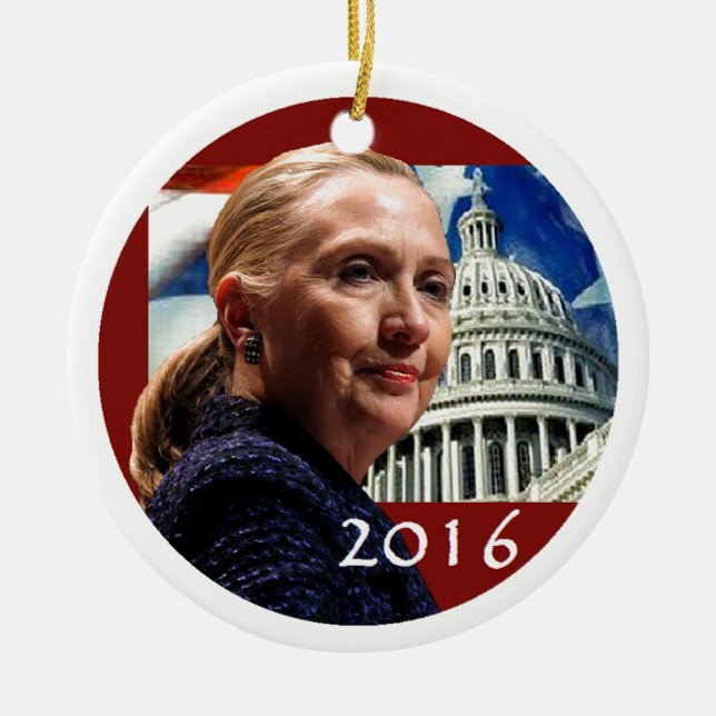 Adorno De Cerámica Hillary 2016 (Frente)