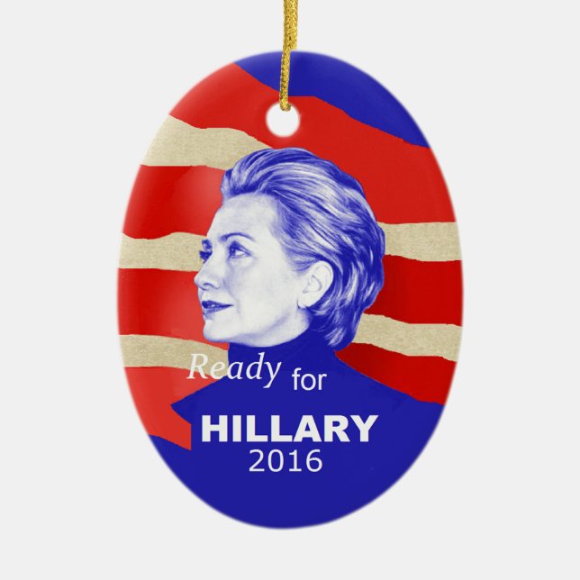 Adorno De Cerámica Hillary Clinton 2016 (Frente)