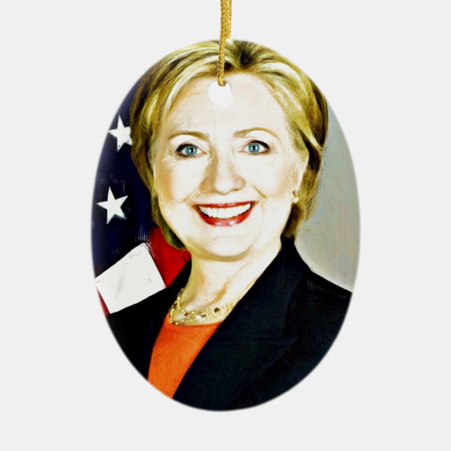 Adorno De Cerámica Hillary Clinton-Presidenta de USA_ (Frente)