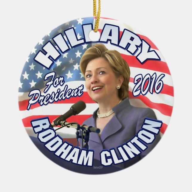 Adorno De Cerámica Hillary Rodham Clinton 2016 (Frente)