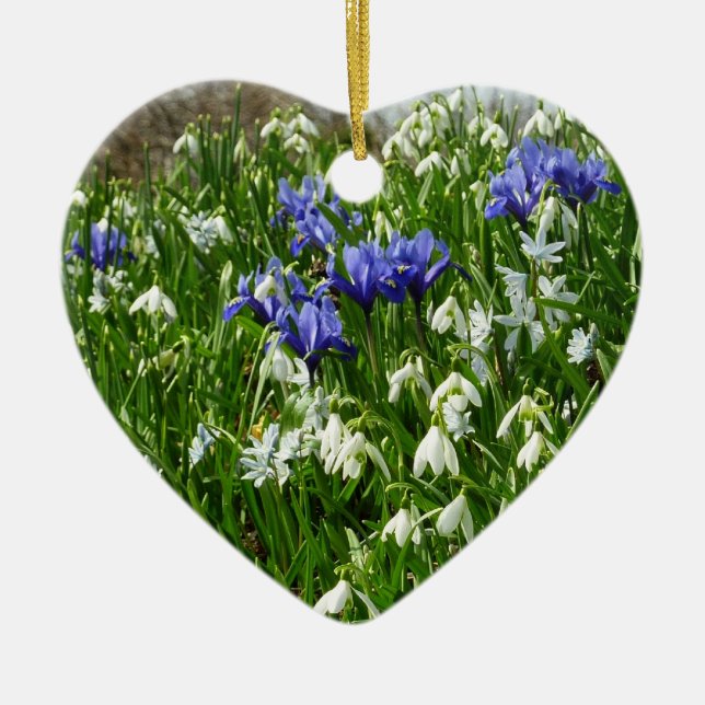 Adorno De Cerámica Hillside of Early Spring Flowers Landscape (Frente)