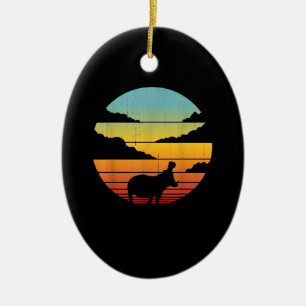 Adorno De Cerámica Hipopótamo 60 s Hippo 70  Hippo Lover