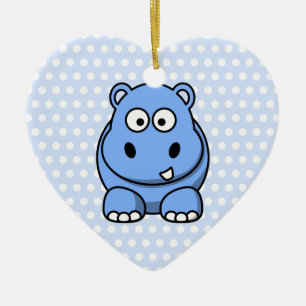 Adorno De Cerámica Hipopótamo Azul Adorable