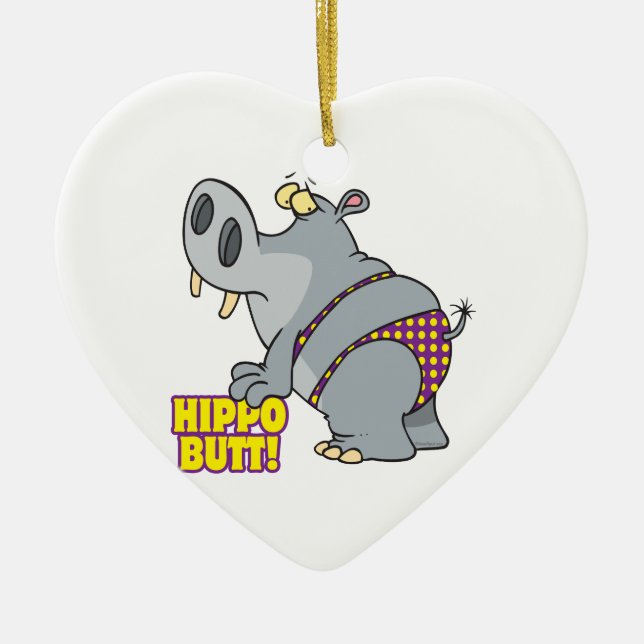 Adorno De Cerámica hippo butt bikini hippopotamo (Frente)