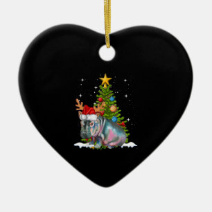 Adorno De Cerámica Hippo Fiona Árbol de Navidad Hippopótamo