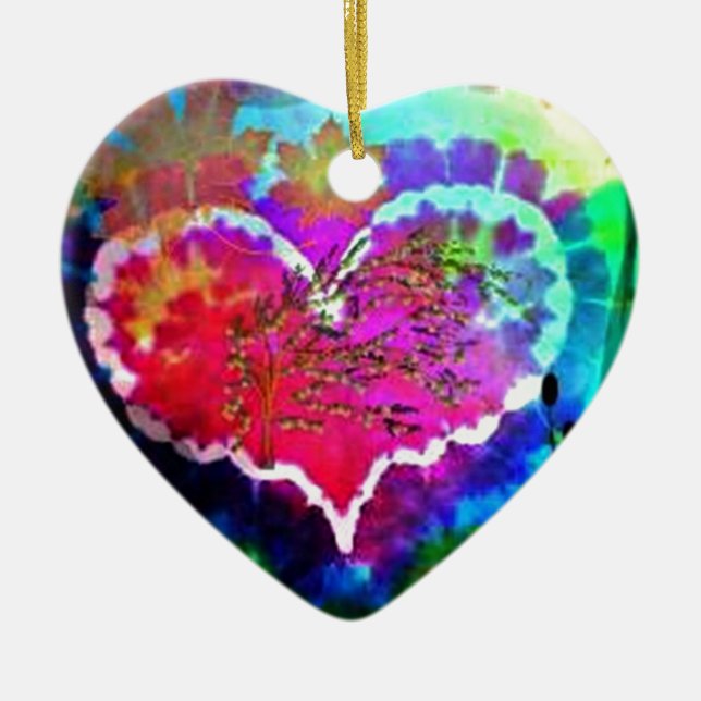 Adorno De Cerámica Hippy en la colección del regalo del teñido (Frente)