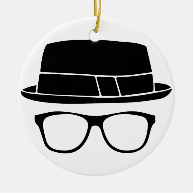 Adorno De Cerámica Hipster Fedora (Frente)