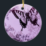 Adorno De Cerámica hipster girly boho moda mariposa<br><div class="desc">Ornamento de mariposa púrpura de moda</div>