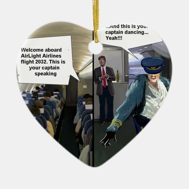 Adorno De Cerámica Hipster Pilot Funny (Frente)