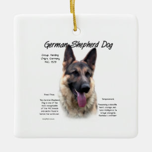 Adorno De Cerámica Historia del Diseño del Perro Pastor Alemán (sable