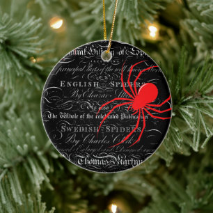 Adorno De Cerámica Historia natural Título Página Spiders Calligraphy