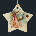 ADORNO DE CERÁMICA HISTORIA NIÑA BEBÉ CHICA ESTRELLA DE DUCHA MONOGRA<br><div class="desc">Diseño elegante y colorido,  elaborado a partir de la vintage,  con una brillante piedra en 3D.</div>