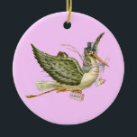 Adorno De Cerámica HISTORIA NIÑA BEBÉ DUCHA MONOGRAM Ruby rojo<br><div class="desc">Diseño elegante y colorido,  elaborado a partir de la vintage,  con una brillante piedra en 3D.</div>