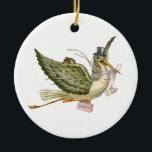 Adorno De Cerámica HISTORIA NIÑA BEBÉ DUCHA MONOGRAM Ruby rojo<br><div class="desc">Diseño elegante y colorido,  elaborado a partir de la vintage,  con una brillante piedra en 3D.</div>