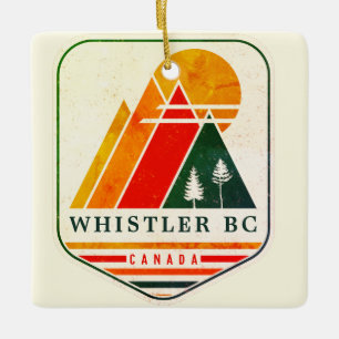 Adorno De Cerámica Historiador de vintage Canada Skiing Souvenir años