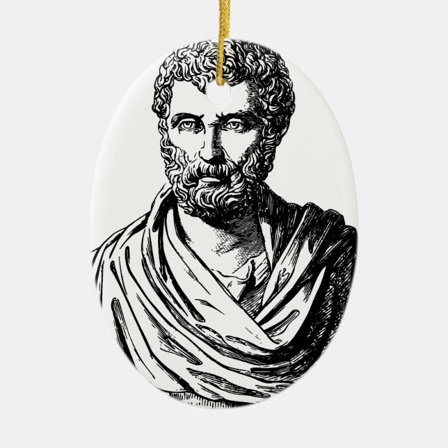 Adorno De Cerámica Historiador del Griego del busto de Herodotus (Frente)