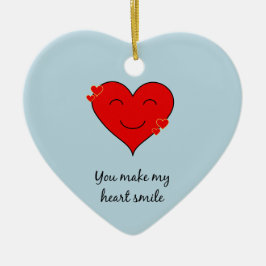 Adorno De Cerámica Hizo que mi corazón sonriera azul