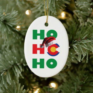 Adorno De Cerámica Ho Ho Ho Colorado