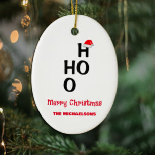 Adorno De Cerámica Ho Ho Ho: Feliz Navidad