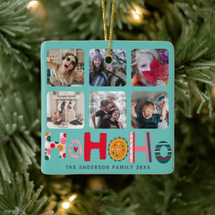 Adorno De Cerámica Ho Ho Ho Ho Ho Colorful 6 Navidades de fotografía