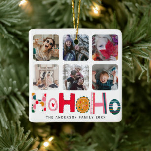 Adorno De Cerámica Ho Ho Ho Ho Ho Colorful 6 Navidades de fotografía
