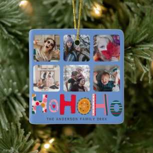 Adorno De Cerámica Ho Ho Ho Ho Ho Colorful 6 Navidades de fotografía