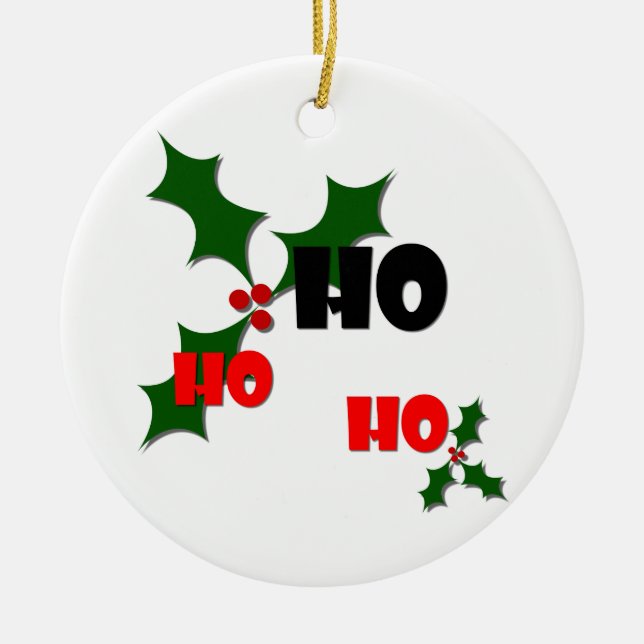 Adorno De Cerámica Ho Ho Ho Ho Mistletoe (Frente)