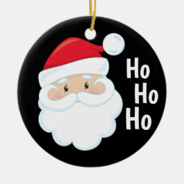 Adorno De Cerámica Ho Ho Ho Ho Santa Face Navidades vacaciones Red Wh