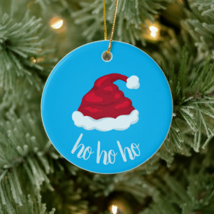 Adorno De Cerámica "Ho Ho Ho Ho", Santa Hat dulce