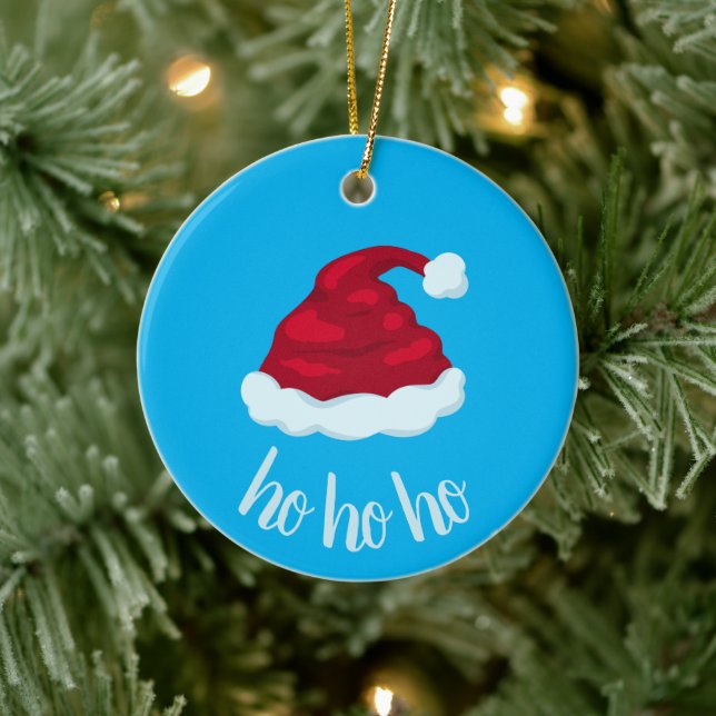 Adorno De Cerámica "Ho Ho Ho Ho", Santa Hat dulce (Árbol)