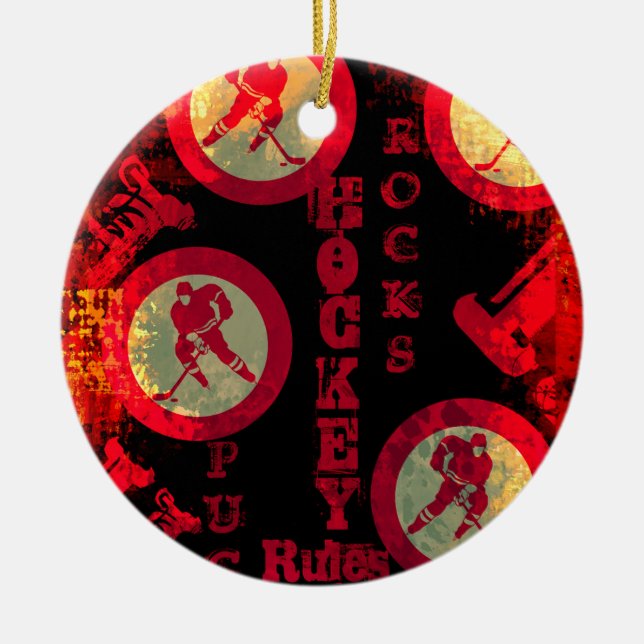 Adorno De Cerámica Hockey (Frente)