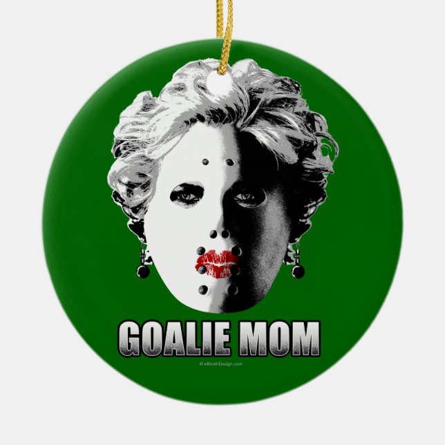 Adorno De Cerámica Hockey Goalie Mom (Frente)