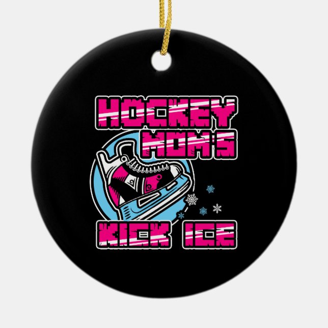 Adorno De Cerámica Hockey Moms Kick Ice (Frente)