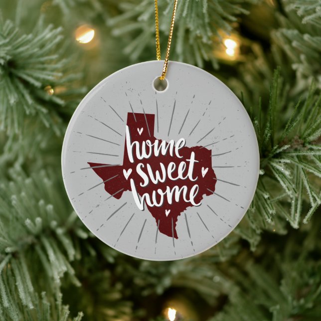 Adorno De Cerámica Hogar dulce Aggie Maroon - Texas (Árbol)