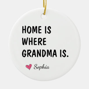 Adorno De Cerámica Hogar Es Donde Está La Abuela Regalo Personalizado