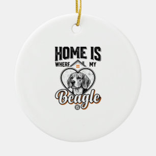 Adorno De Cerámica Hogar Es Donde Está Mi Beagle Diseño Vintage De Pe