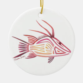 Adorno De Cerámica Hogfish tribal