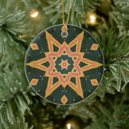 Adorno De Cerámica Hoja de Croton Kaleidoscópica - "Estrella"